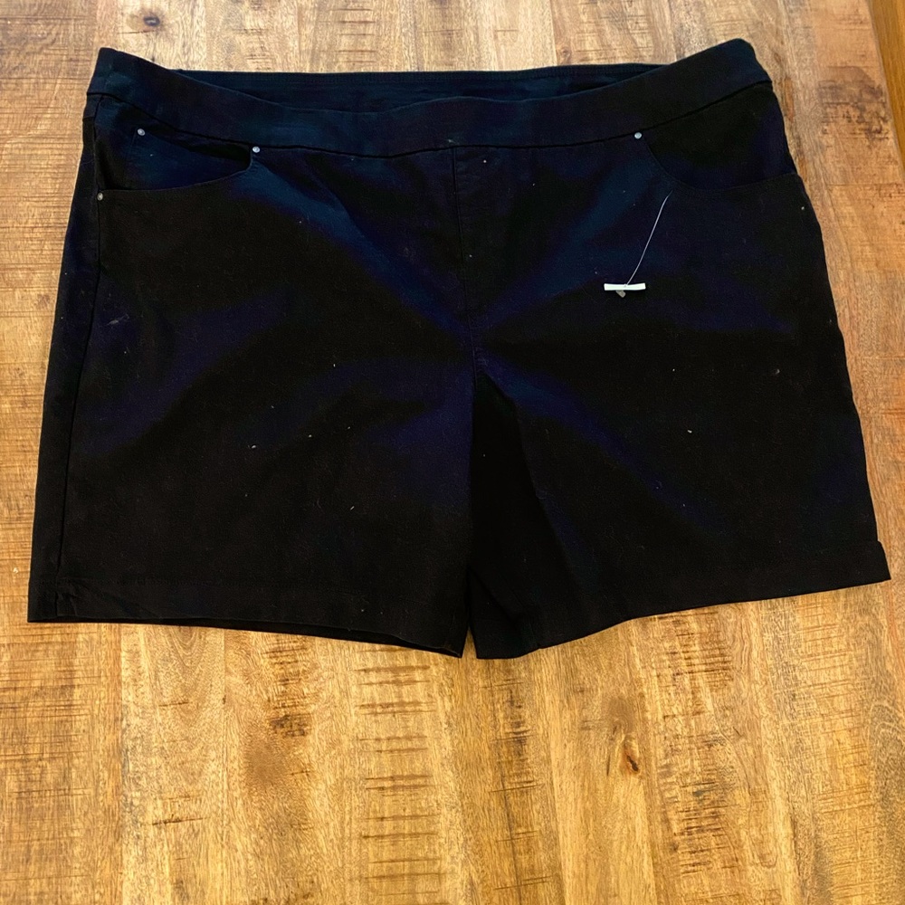 Love Ryan cotton blend ultra stretchy 5x long Bermuda shorts black NEW NWT - Picture 1 of 4